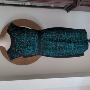 Elegant Teal and Black Women's Dress
